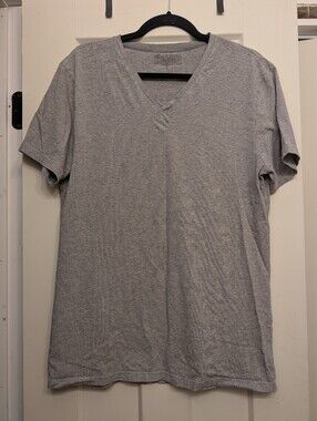 Daily Bread & Boxers Men's V-Neck Short Sleeve Shirt - Gray